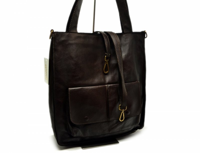 TOREBKA MIKO skóra brąz vintage brązowa czekolada duża