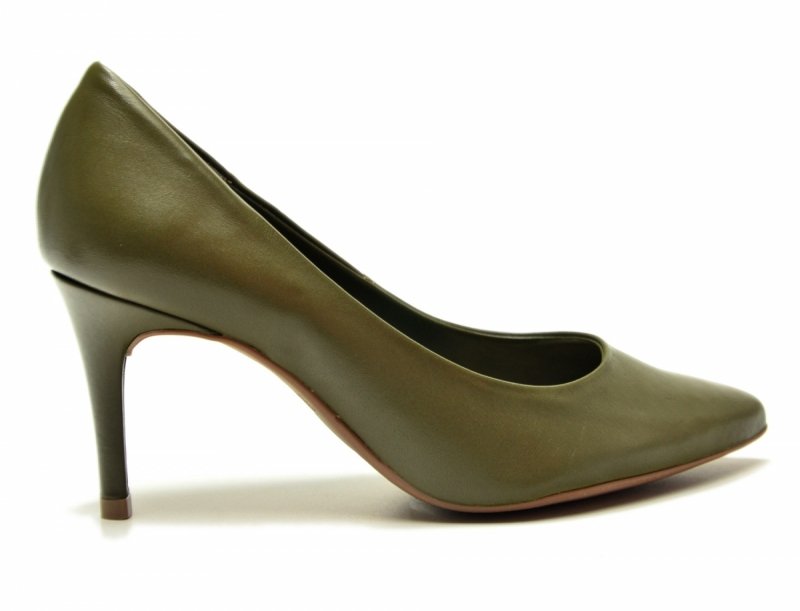 Czółenka 40 szpilki BOTTERO skóra zielone sórzane oliwkowe