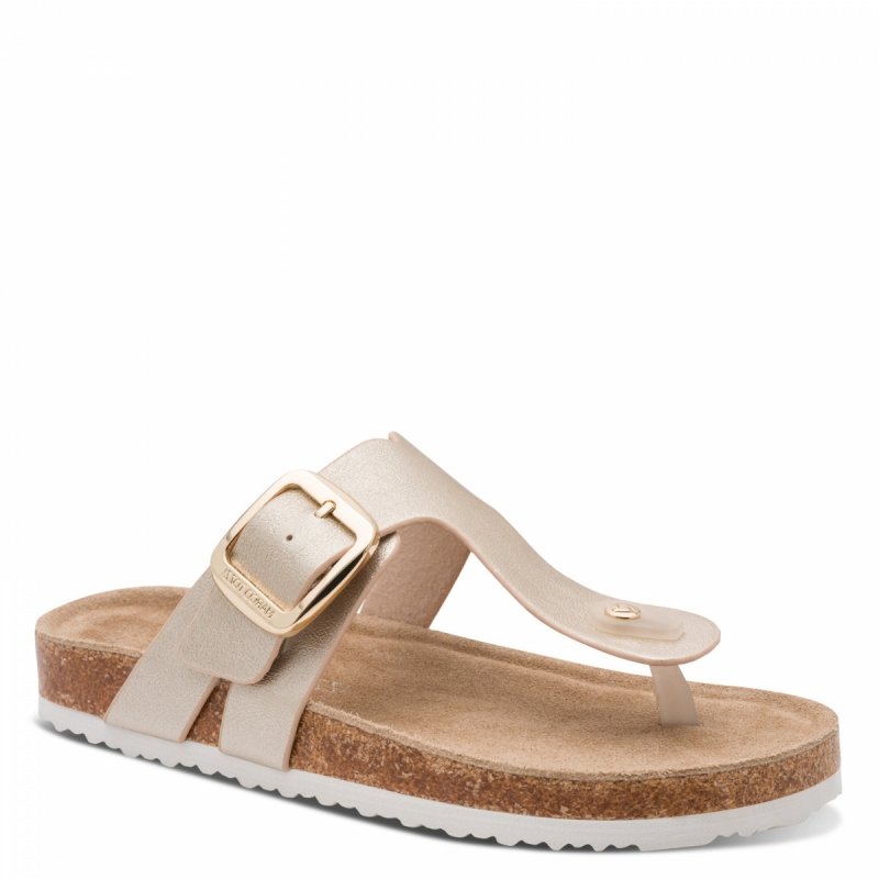 Klapki japonki złote 39 MARCO TOZZI 27120 płaskie