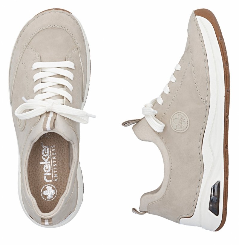 Sneakersy 37 RIEKER 44562 beżowe damskie półbuty beż