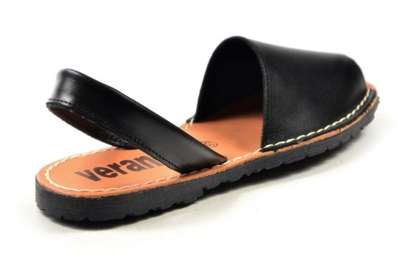 Sandały 36 skórzane VERANO 201 czarne klapki