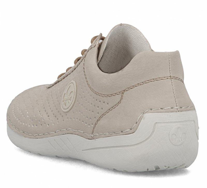 Sneakersy 36 RIEKER 52546 skóra beżowe damskie półbuty beż
