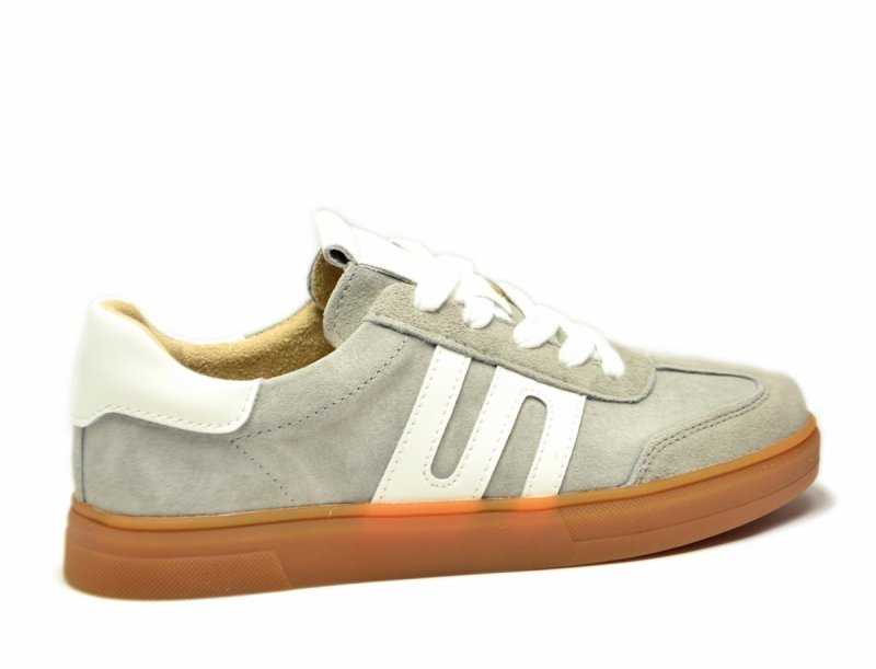 Półbuty sneakersy 40 skóra FILIPPO 6742 szare skórzane nubuk