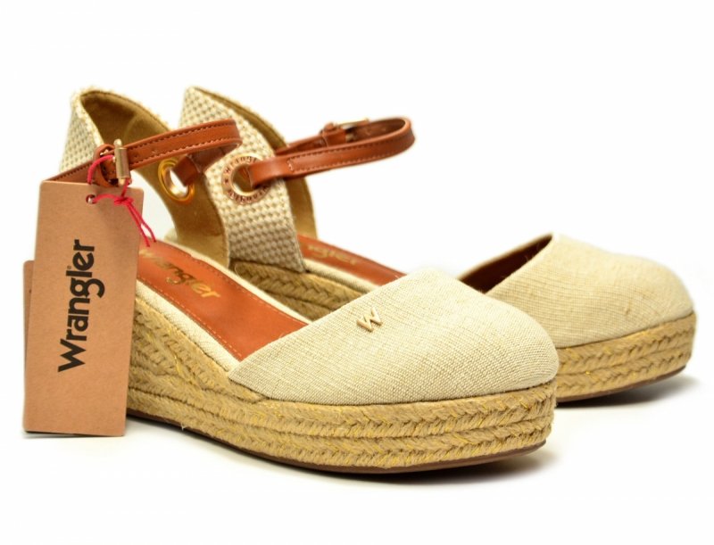 Sandały WRANGLER 37 BELA espadryle beżowe na koturnie