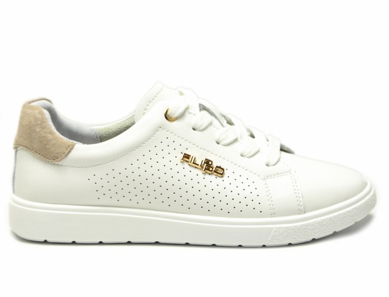 Półbuty 40 sneakersy 6738 skóra FILIPPO białe skórzane damskie