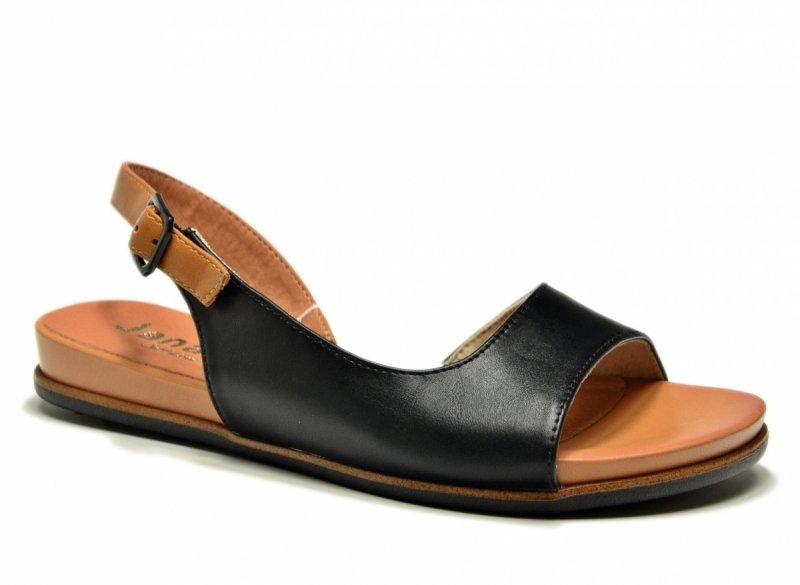 Sandały czarne 37 JANA 28160 sandałki płaskie brązowe
