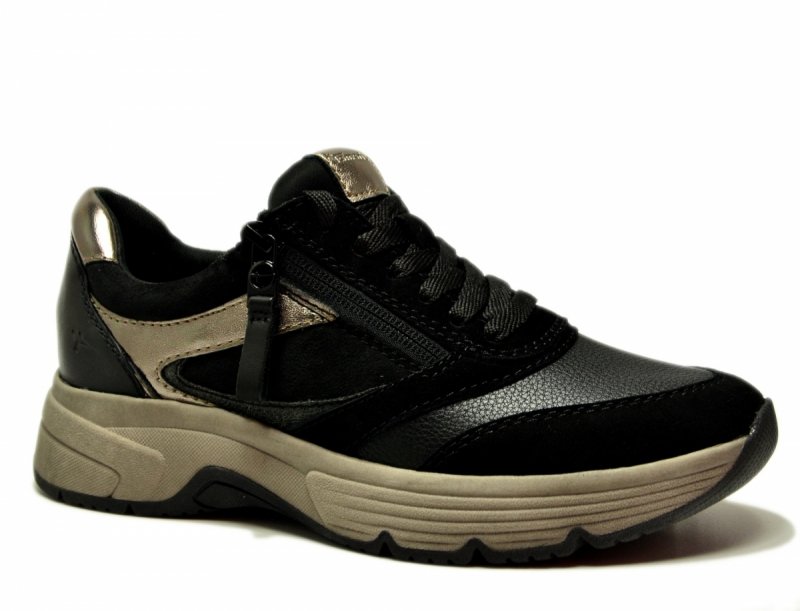 Półbuty 40 TAMARIS 83705 skóra sneakersy czarne skórzane haluksy