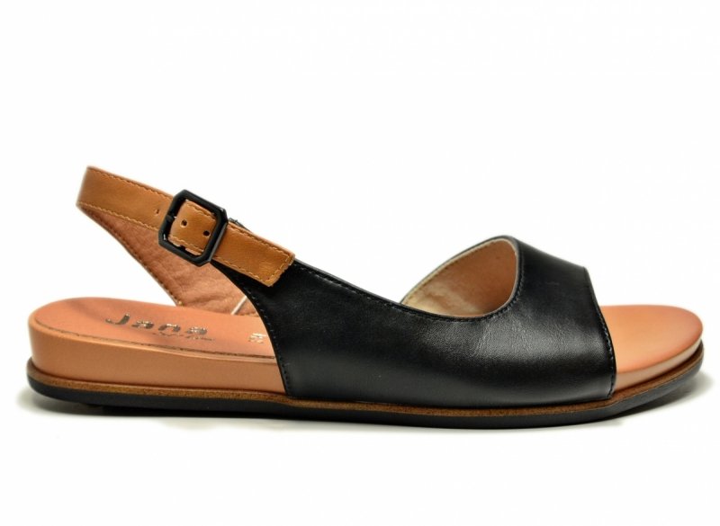 Sandały czarne 37 JANA 28160 sandałki płaskie brązowe