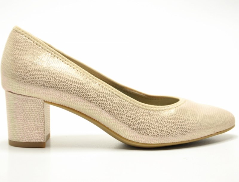 Czółenka damskie 40 JANA 22461 złote beżowe 