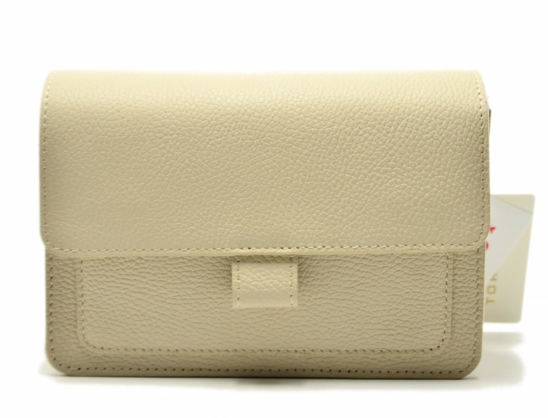 TOREBKA listonoszka skóra beżowa skórzana MIKO beż damska 