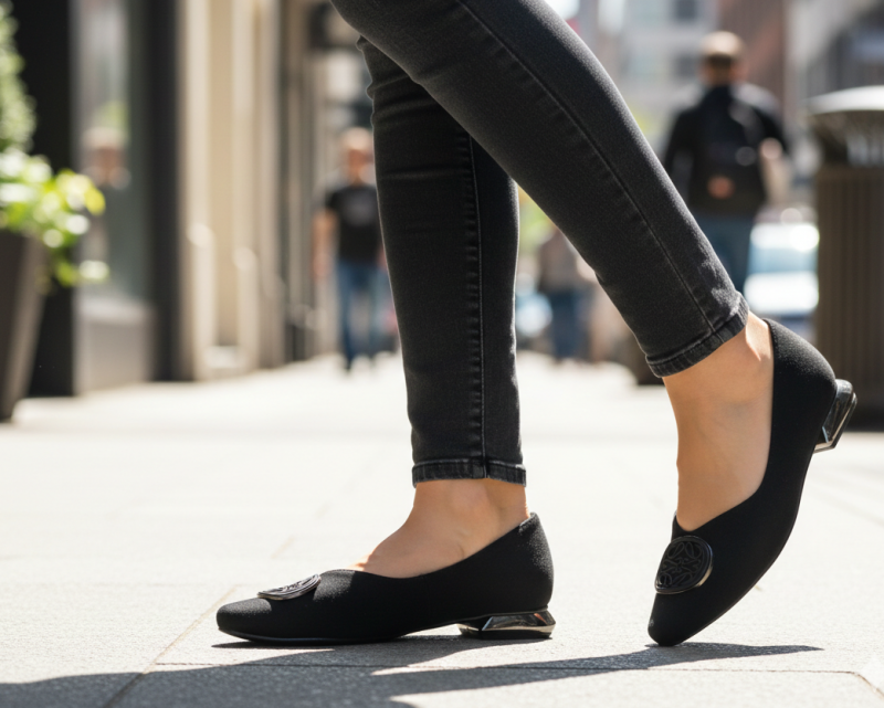 Baleriny półbuty 36 czarne zamsz POTOCKI 26-12808