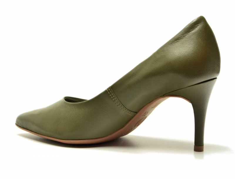 Czółenka 36 szpilki BOTTERO skóra zielone sórzane oliwkowe