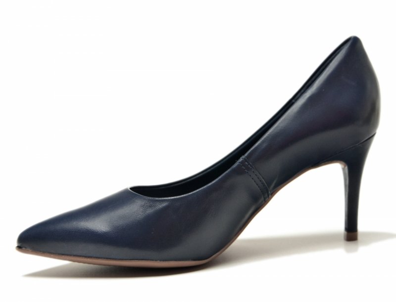 Czółenka 38 szpilki BOTTERO skóra granatowe sórzane granat