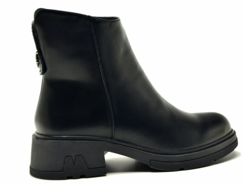 Botki 36 VINCEZA 39956 czarne skóra skórzane damskie płaskie