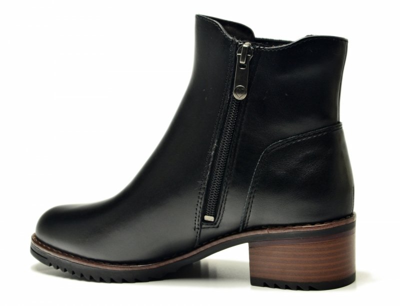 Botki 40 MARCO TOZZI skóra 25376 czarne skórzane brąz