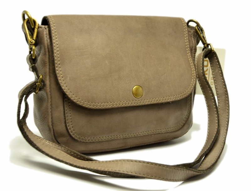 TOREBKA listonoszka MIKO skóra taupe vintage skórzana damska