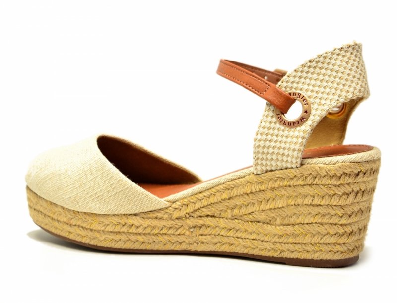 Sandały WRANGLER 40 BELA espadryle beżowe na koturnie