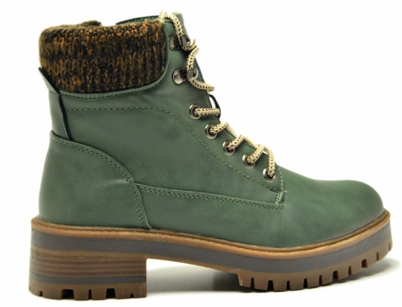 Botki 38 VINCEZA 87722 zielone damskie płaskie