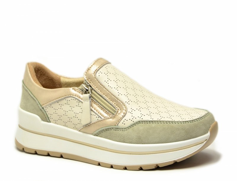 Półbuty sneakersy 37 skóra FILIPPO 6777 beżowe skórzane beż
