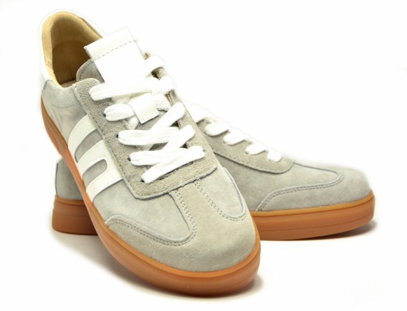 Półbuty sneakersy 40 skóra FILIPPO 6742 szare skórzane nubuk
