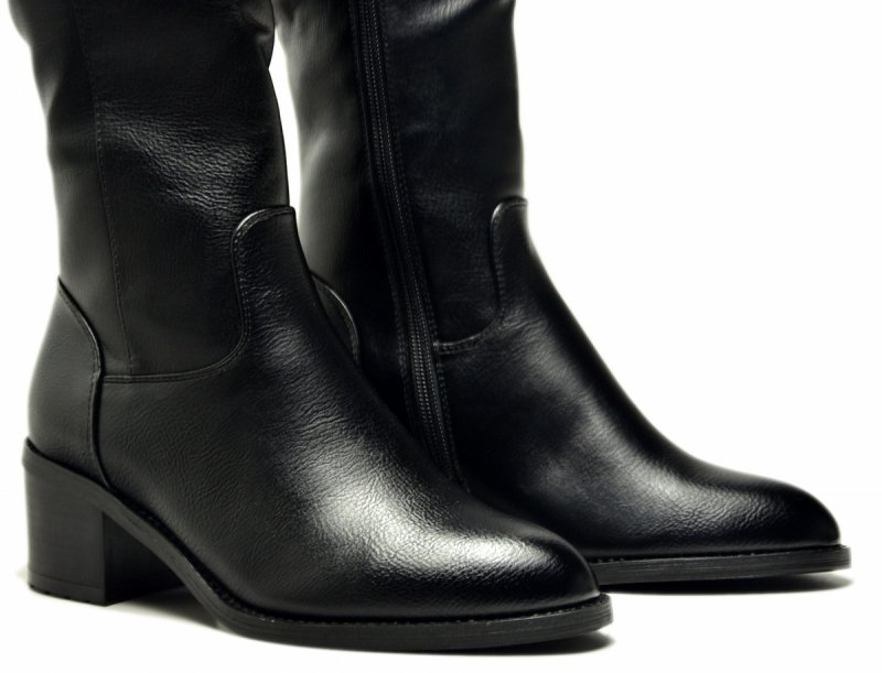 Kozaki 37 VINCEZA 58589 czarne damskie na obcasie