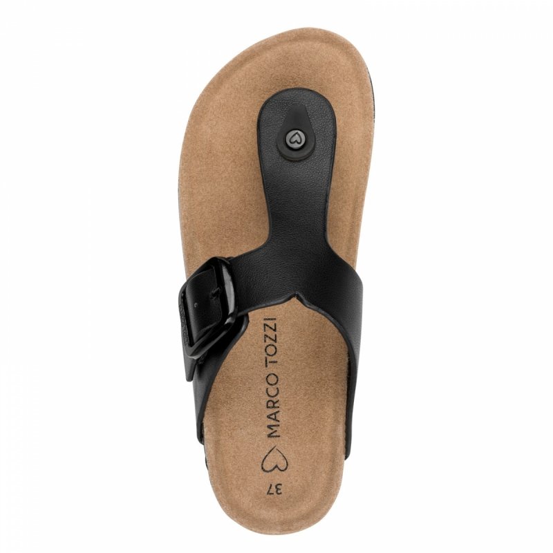 Klapki japonki czarne 38 MARCO TOZZI 27120 płaskie