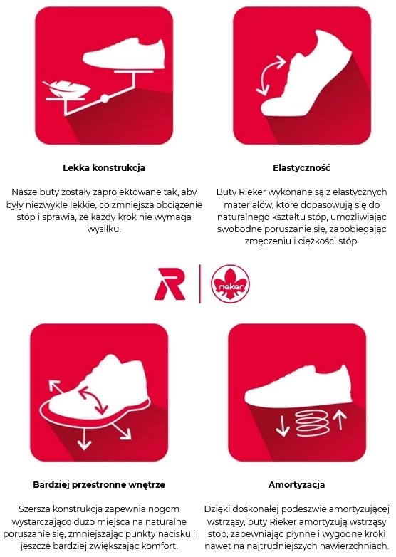 Półbuty sneakersy 40 RIEKER W2301 białe skóra damskie skórzane