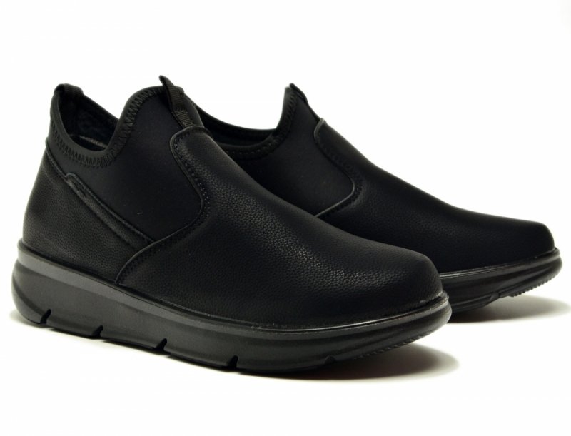 Botki półbuty 36 Potocki 90356 płaskie czarne ocieplane 