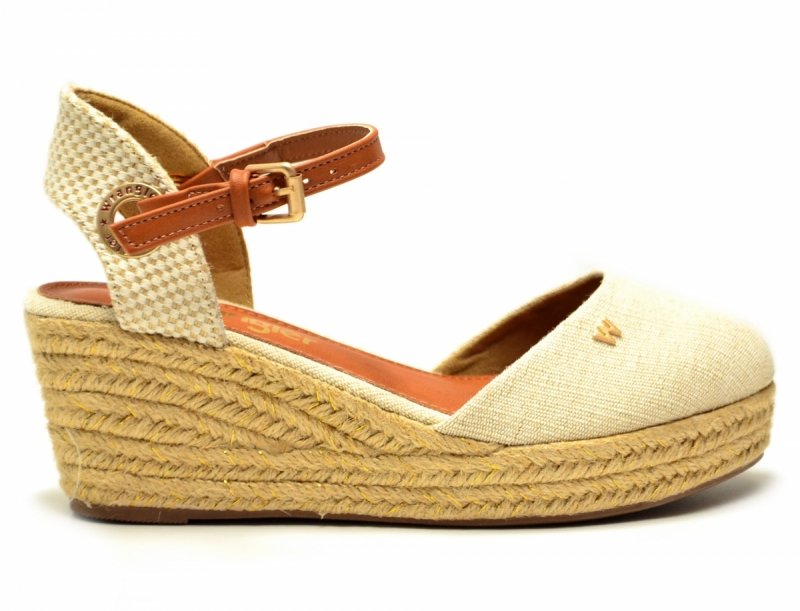 Sandały WRANGLER 40 BELA espadryle beżowe na koturnie