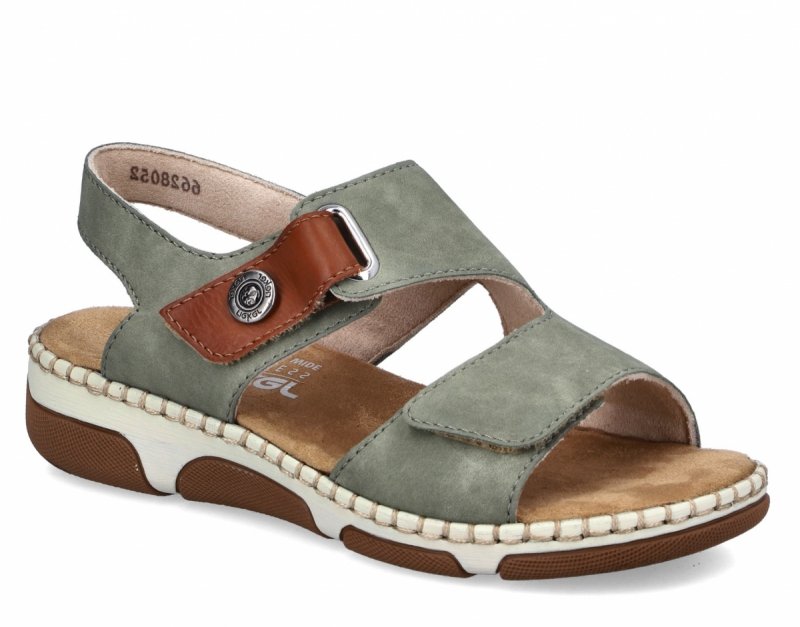 Sandałki zielone 37 RIEKER 66280 płaskie damskie