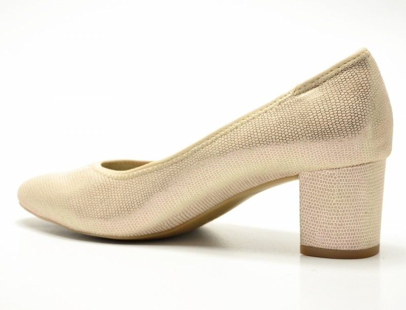 Czółenka damskie 40 JANA 22461 złote beżowe 