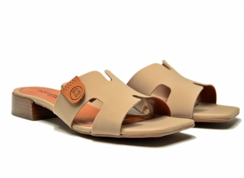 Klapki beżowe nude 37 BOTTERO lycra skóra 375803 beż