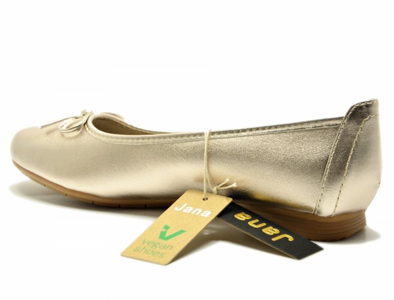 Baleriny damskie 39 JANA 22163 złote półbuty balerinki