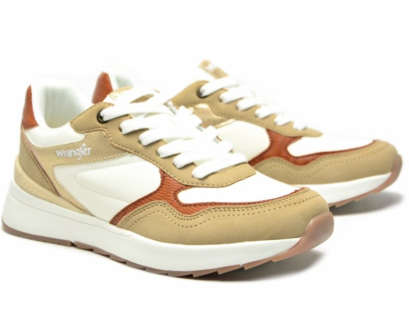 Sneakersy WRANGLER PEARL 38 półbuty sportowe damskie beżowe camel kremowe