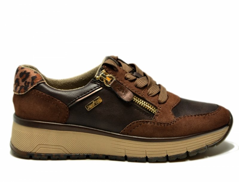 Półbuty sneakersy 39 JANA 23762 brązowe TEX brąz mocca