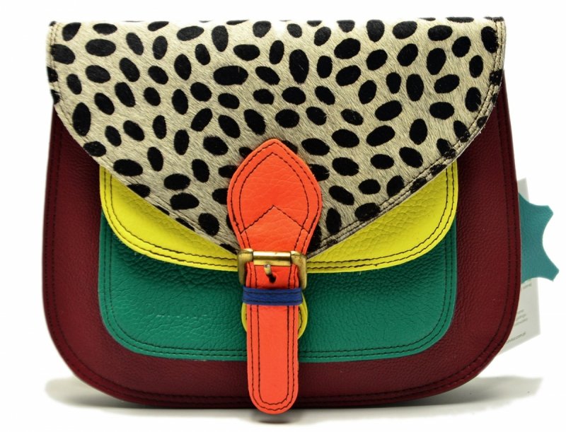 Torebka listonoszka OLIVKA skóra kolorowa skórzana 