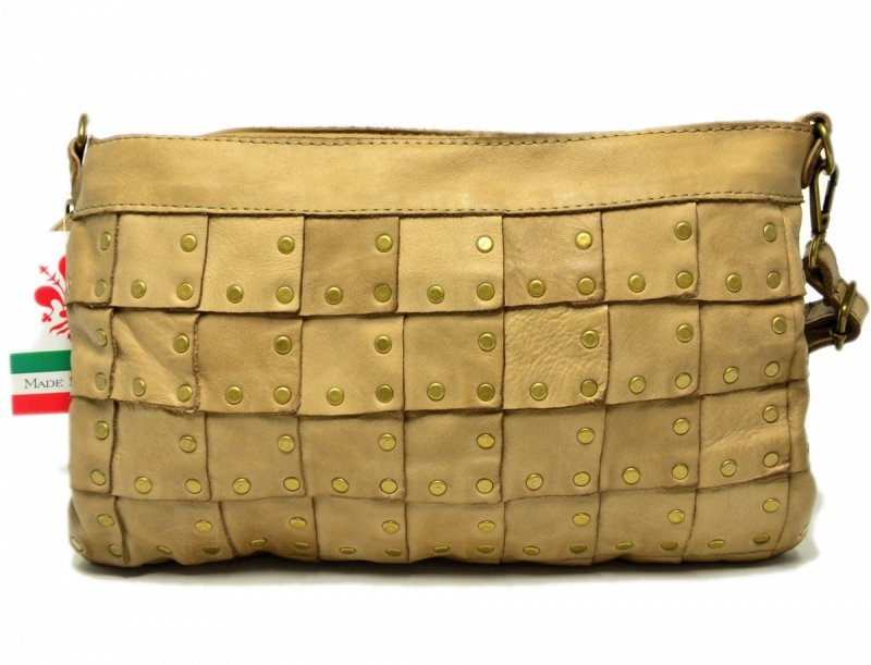 TOREBKA listonoszka MIKO skóra taupe vintage beż damska ćwieki