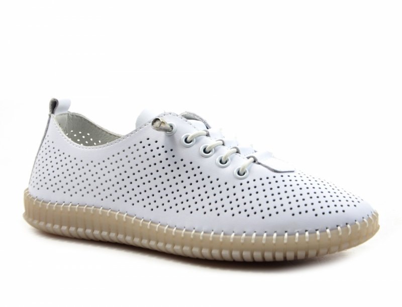Półbuty sneakersy 40 skóra FILIPPO 6140 białe skórzane ażurowane