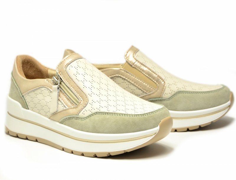 Półbuty sneakersy 39 skóra FILIPPO 6777 beżowe skórzane beż