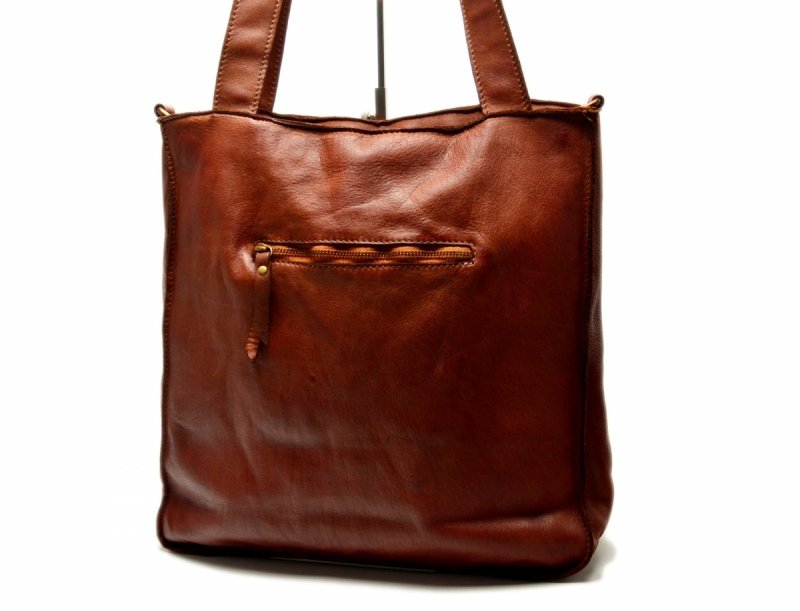 TOREBKA MIKO skóra camel vintage brązowa brąz duża