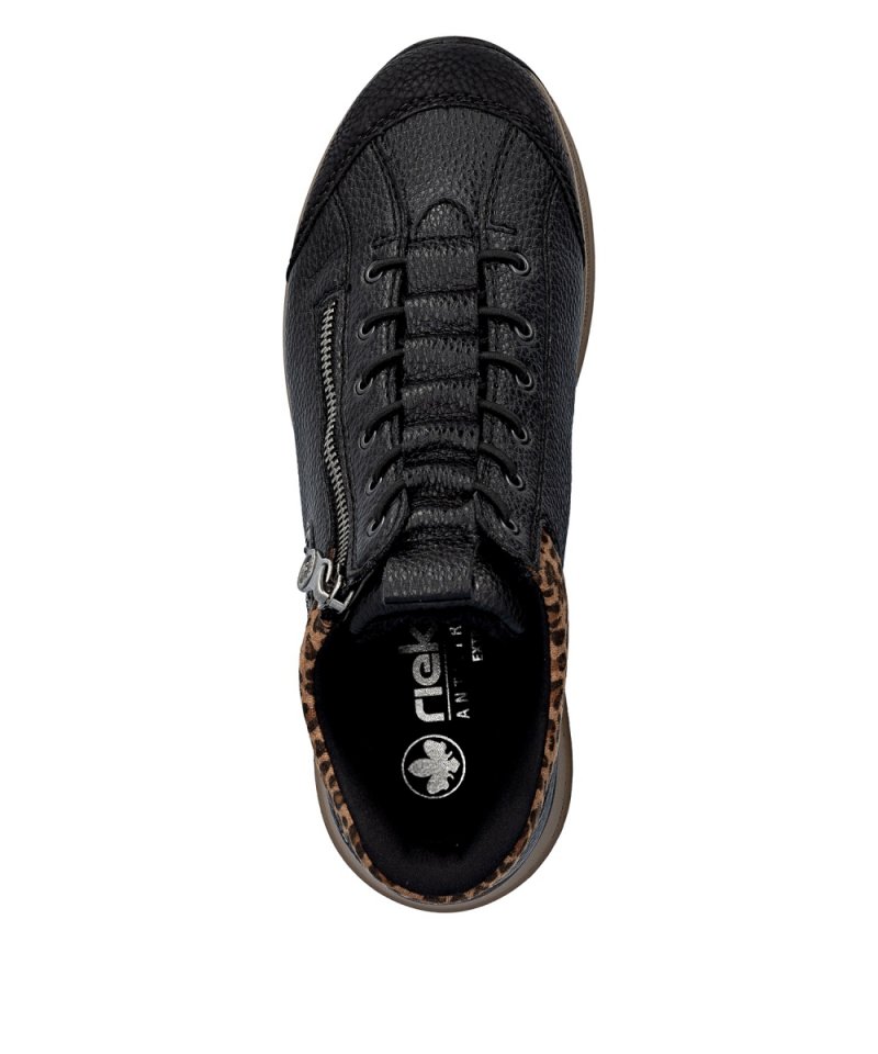 BOTKI sneakersy 37 RIEKER 1457 czarne damskie półbuty