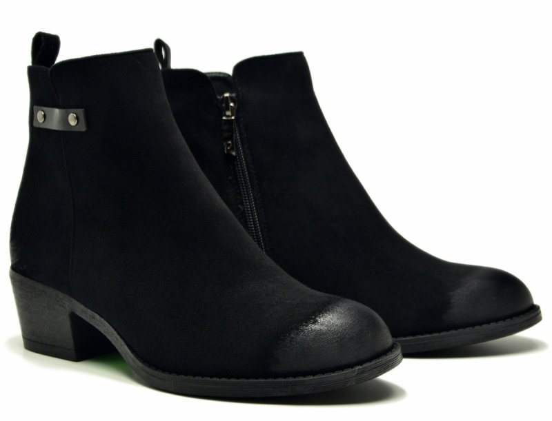 Botki 41 POTOCKI 12752 zamsz czarne damskie 