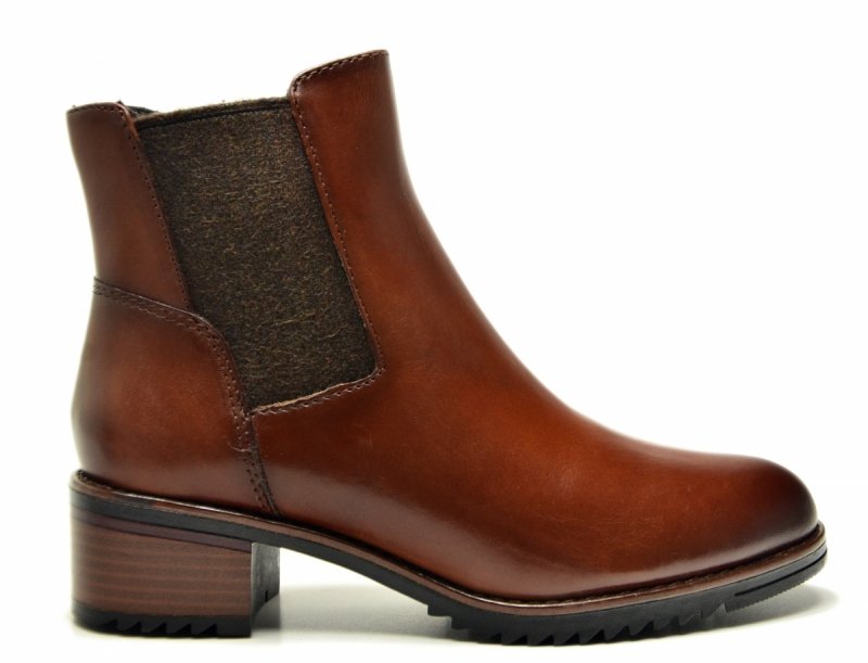 Botki 39 MARCO TOZZI skóra 25376 brązowe skórzane brąz
