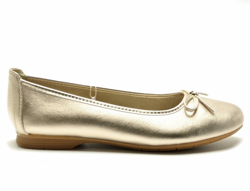 Baleriny damskie 39 JANA 22163 złote półbuty balerinki