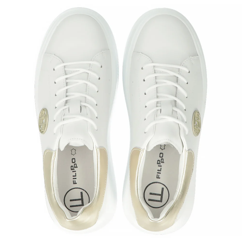 Półbuty sneakersy 37 skóra FILIPPO 6058 białe skórzane 