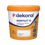 Dekoral Akrylit W PLUS 1L BIAŁY farba lateksowa biała odporna na szorowanie emulsja