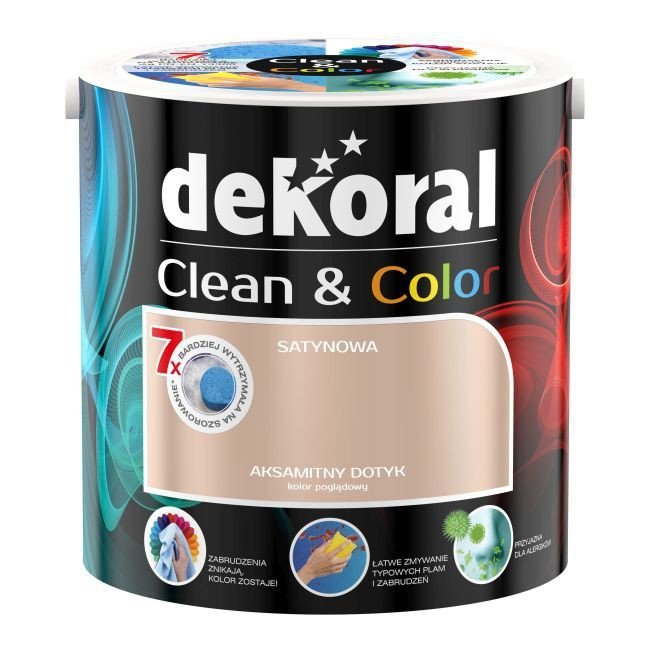 Dekoral CLEAN COLOR 2,5L Aksamitny Dotyk satynowa farba lateksowa ...