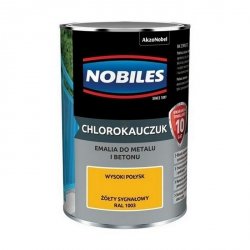Chlorokauczuk 0,9L RAL1003 ŻÓŁTY SYGNAŁOWY Nobiles farba metalu betonu emalia stali żeliwa