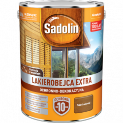 Sadolin Extra lakierobejca 5L ORZECH WŁOSKI 4 PÓŁMAT do drewna fasad domków okien drzwi