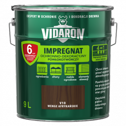 Vidaron Impregnat 9L V10 Wenge Afrykańskie do drewna powłokotwórczy ochronny ogrodzeń altan elewacji ochronny